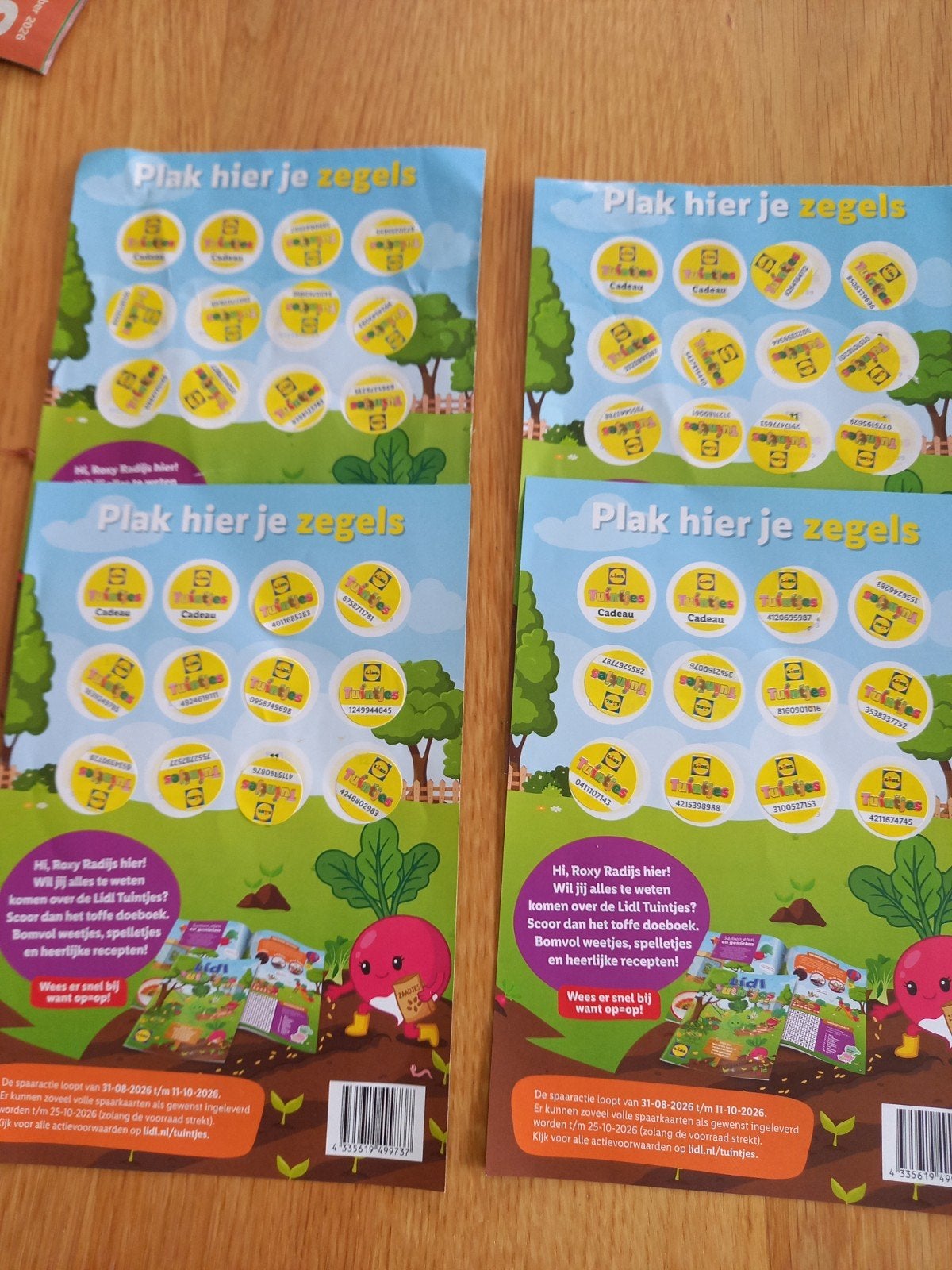 Lidl Tuintjes spaarkaarten vol met zegels, Verzamelen, Lidl, Ophalen of Verzenden