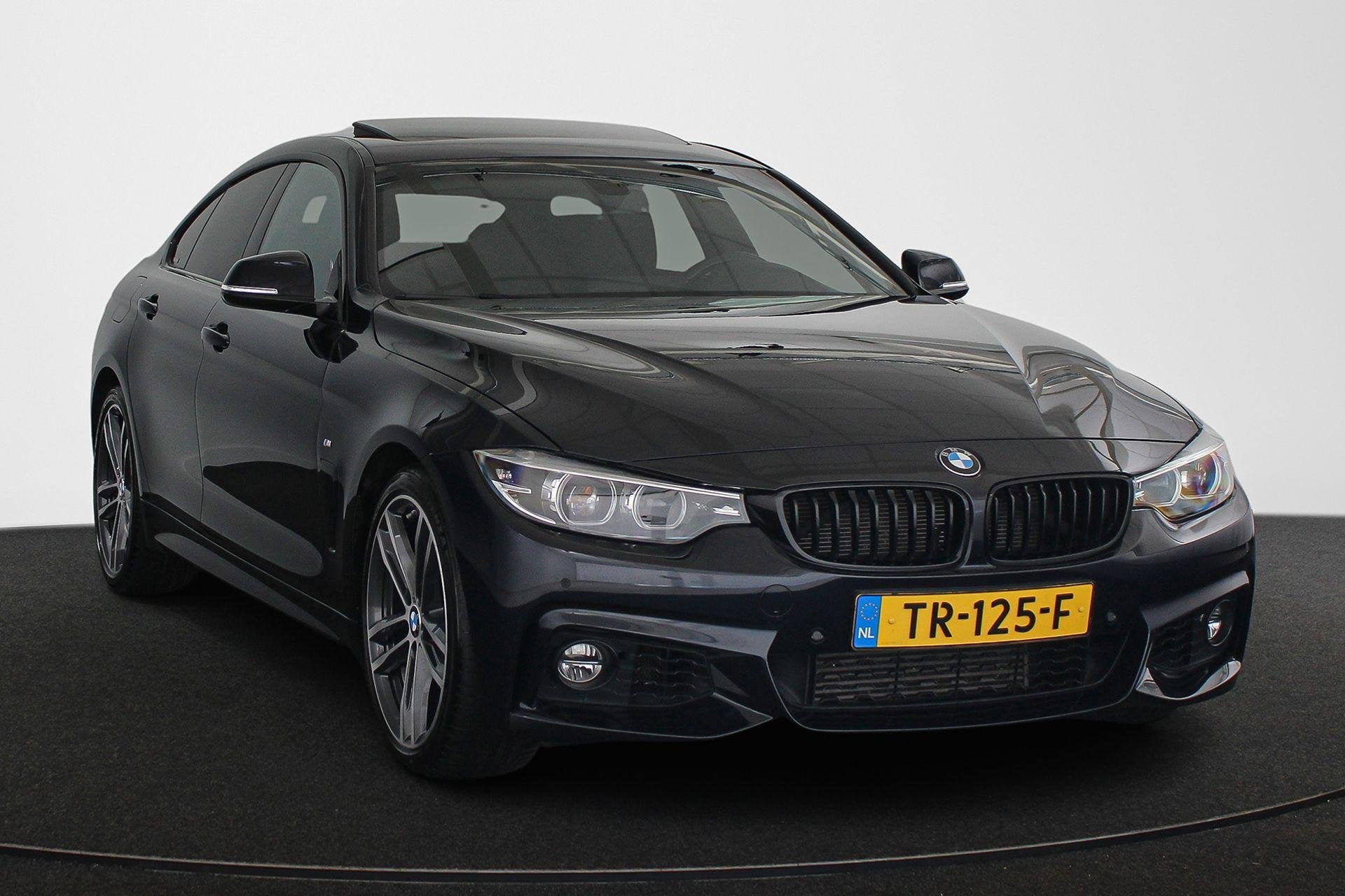 BMW 4-serie Gran Coupé 418i High Executive M-Sport Schuifda, Auto's, Automaat, Gebruikt, Zwart, Origineel Nederlands