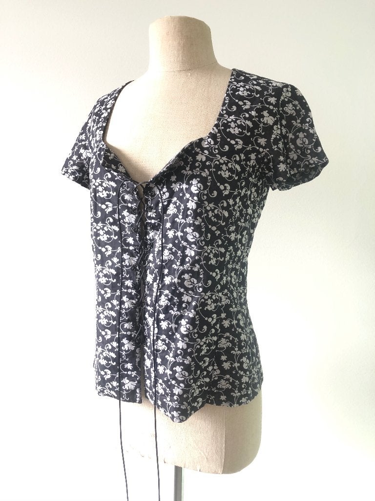 André Renard rijgveter top vintage look - new, André Renard, Zwart, Ophalen of Verzenden, Zo goed als nieuw