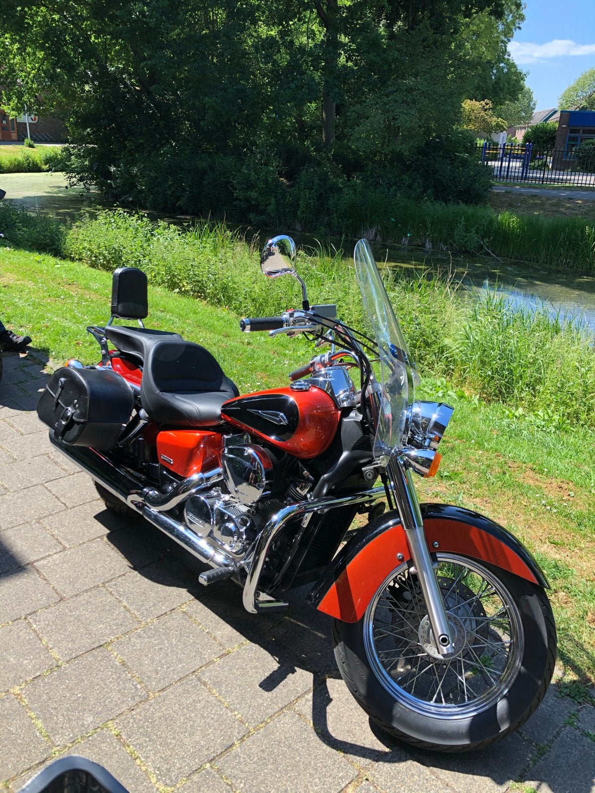 Honda Shadow VT750C - Oranje/Zwart Chopper, Motoren, Cardan-aandrijving, Chopper, Gebruikt, Particulier