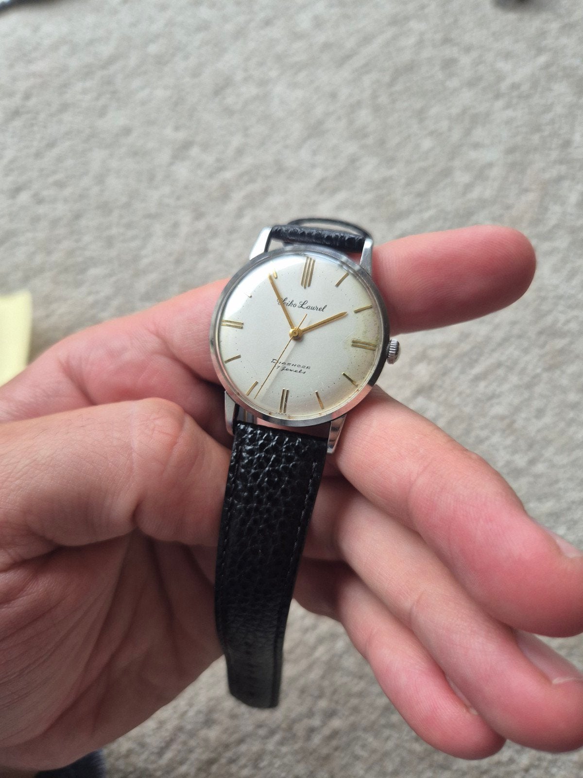 Seiko Laurel Diashock Herenhorloge Jaren '50, Sieraden, Tassen en Uiterlijk, Seiko, Staal, Polshorloge, Ophalen of Verzenden