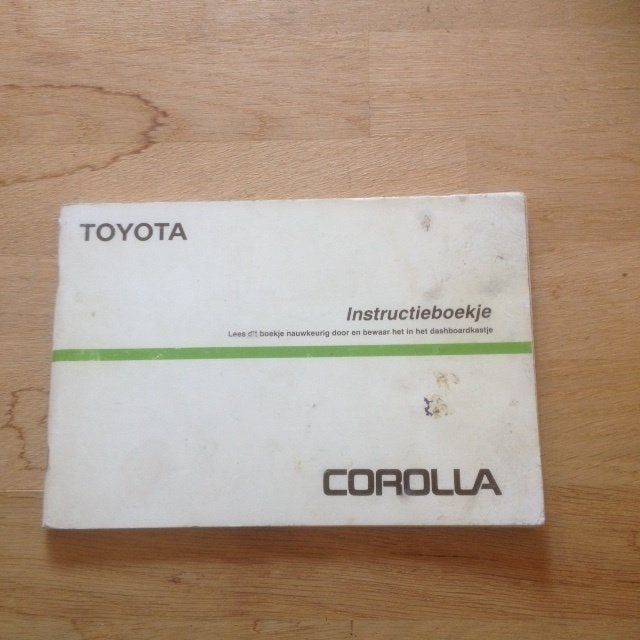 Toyota Corolla        Instructieboekje      1987       NL, Ophalen of Verzenden