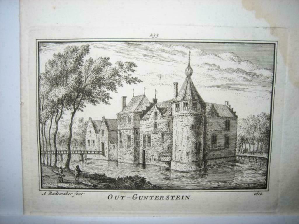 233/  Breukelen Oud Gunterstein  Kopergravure  18e eeuw, Ophalen of Verzenden