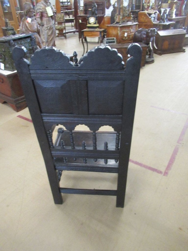 Oer 11737 ANTIEKE 18e eeuwse Engelse stoel met snijwerk, Ophalen