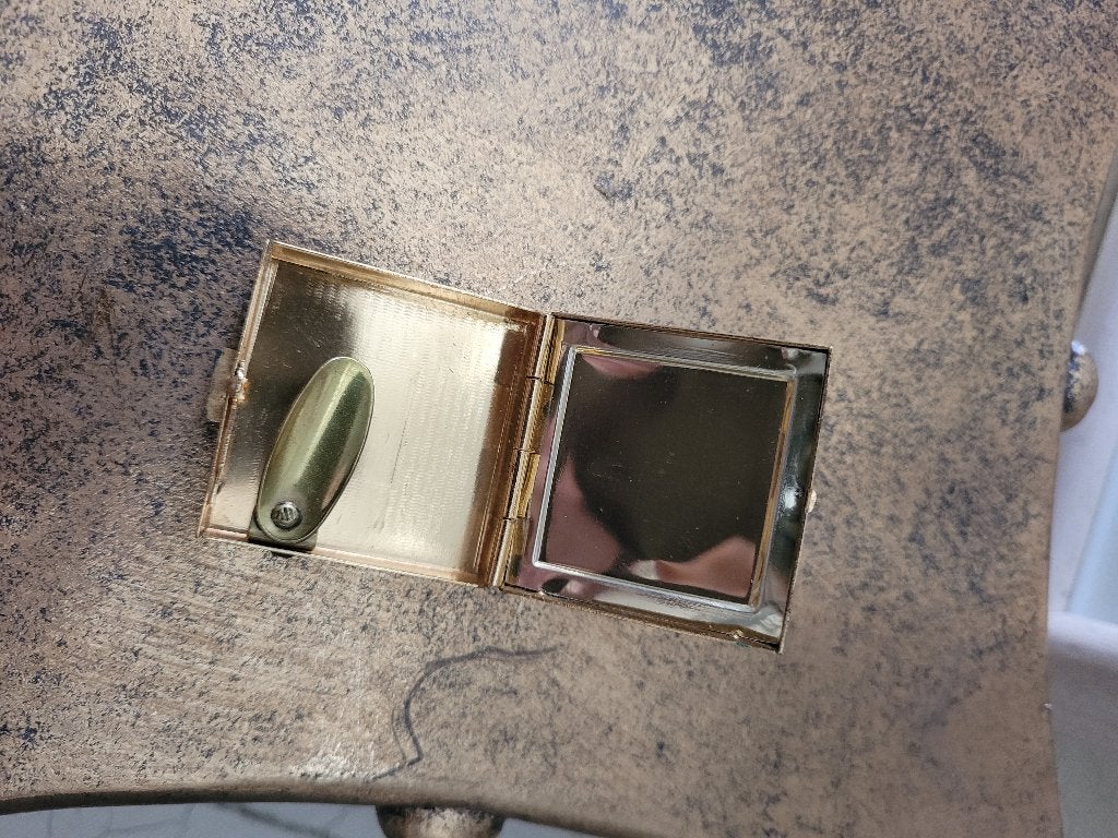 Oud reis asbakje petit point borduurwerk, Ophalen of Verzenden