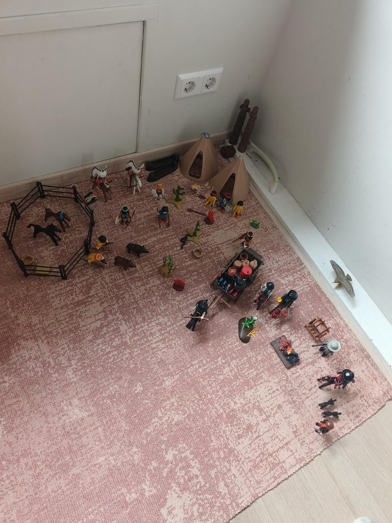 Playmobil indianen en cowboys met dieren en accessoires, Ophalen of Verzenden