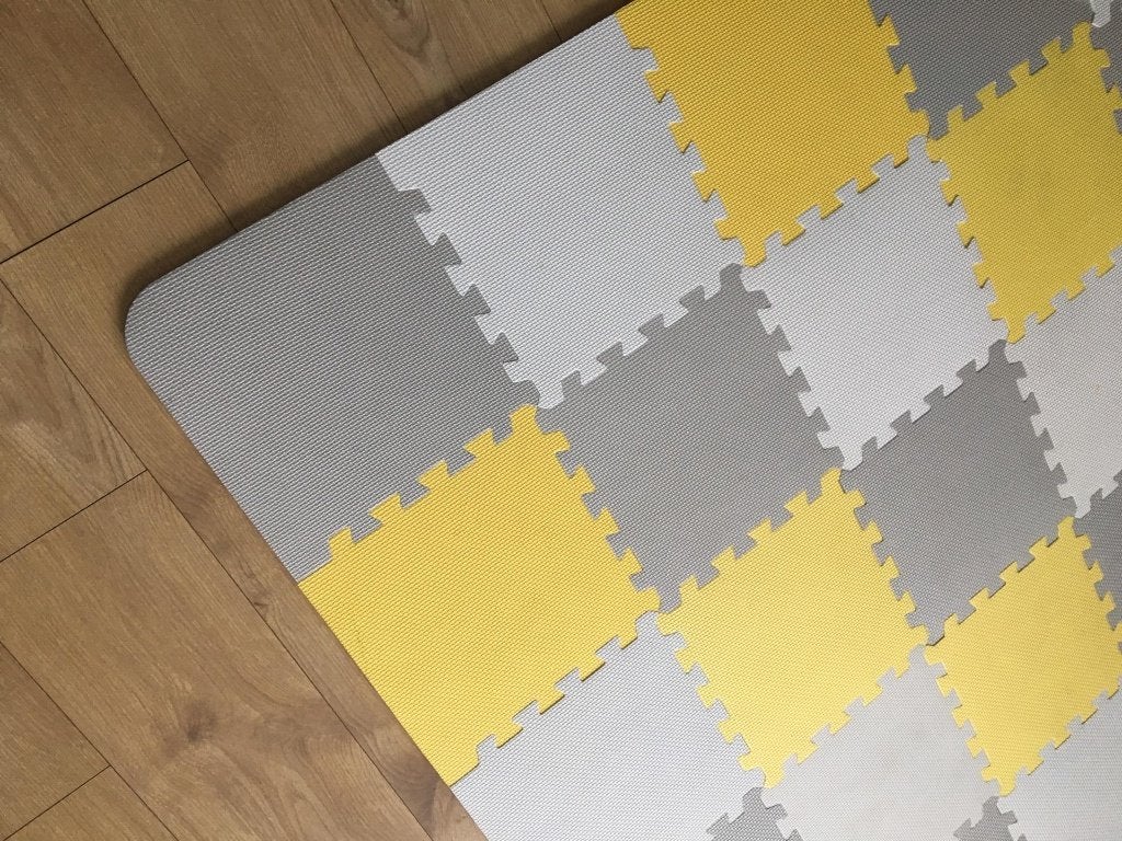 Kinderkraft Luno Puzzelmat  Speelmat Geel & Grijs 180x150 cm, Ophalen, Zo goed als nieuw, 180 cm of meer, 100 cm of meer