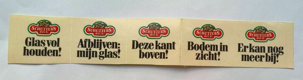 Stickertjes Schutters bier, Ophalen of Verzenden, Zo goed als nieuw, Merk