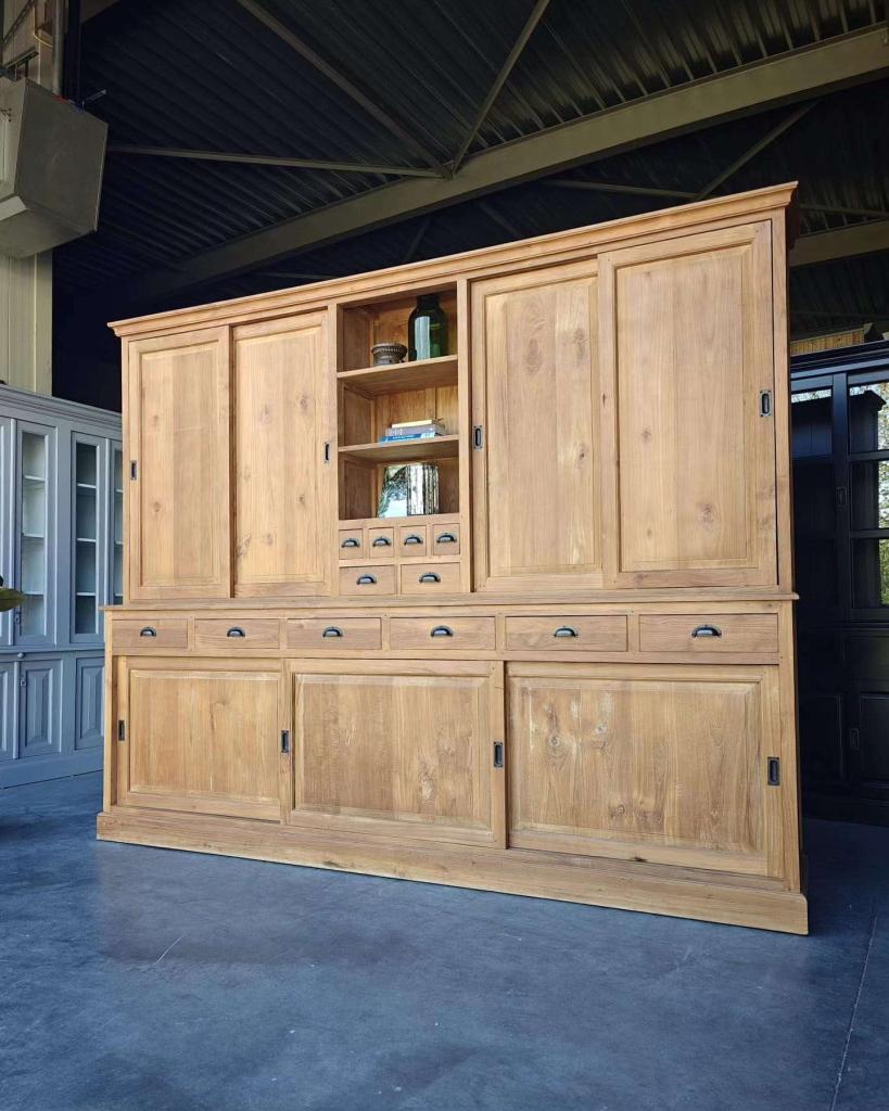 Geweldige grote teakhouten wandkast | Buffetkast teak #8623