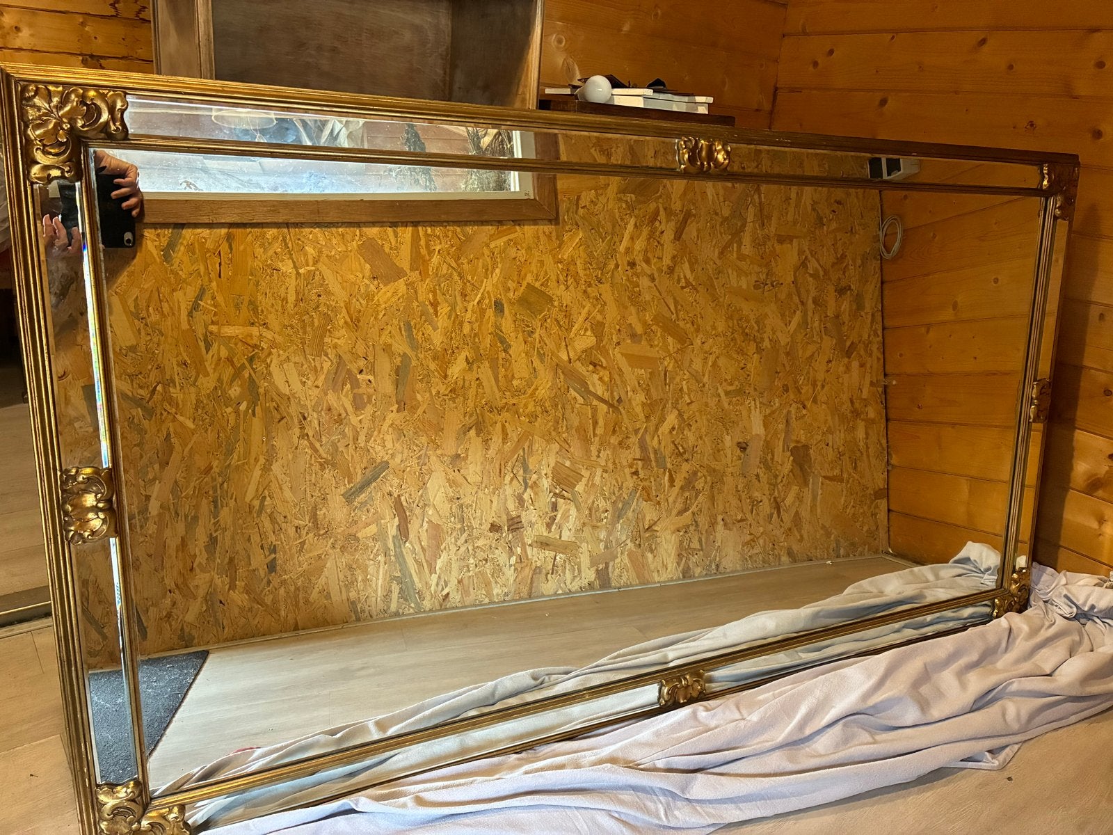 Grote vintage DeKnudt spiegel met gouden barok lijst, Ophalen, Gebruikt, 100 tot 150 cm, 125 cm of meer