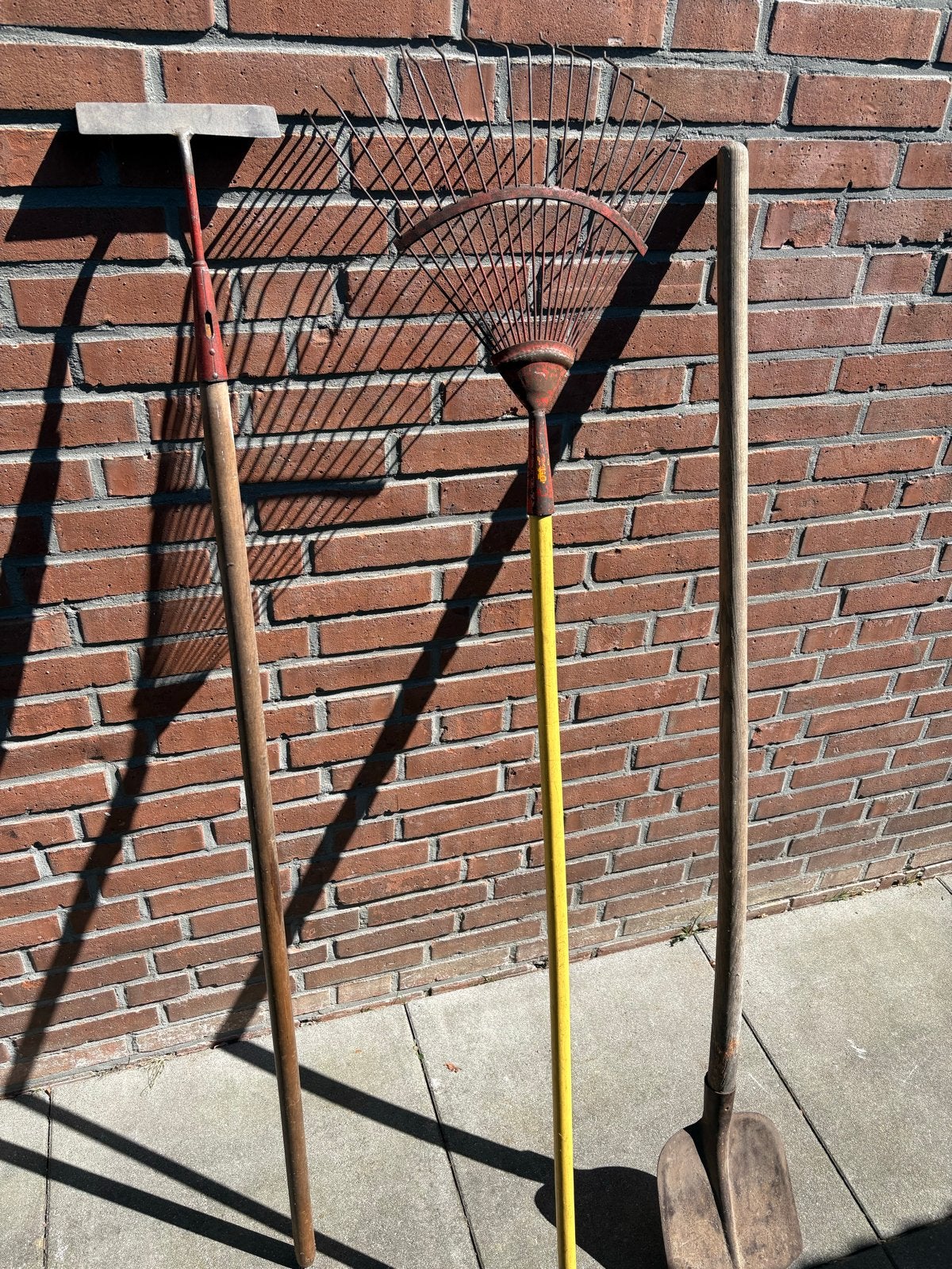Tuin gereedschap set: Hark, Schoffel en Spade, Tuin en Terras, Ophalen, Gebruikt, Hark