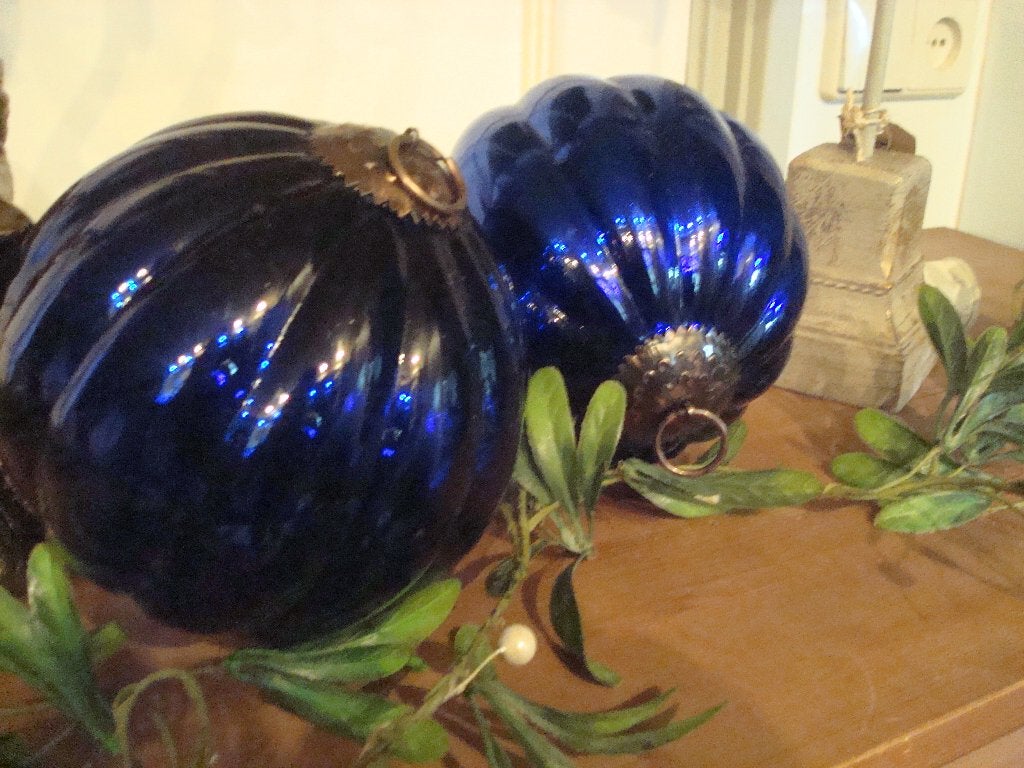 blauwe decoratie bollen, Ophalen of Verzenden