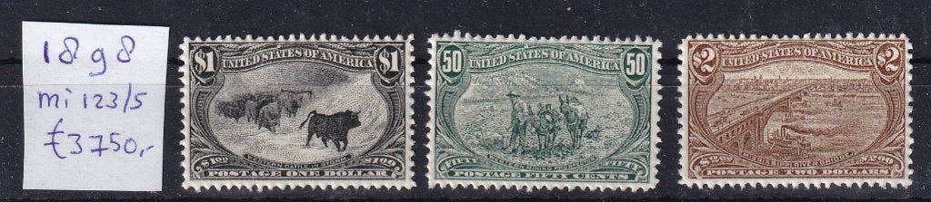 B190A) 1898 USA 3x Mi 123/5 €3750 MNH geen garantie, Verzenden, Postfris, Noord-Amerika