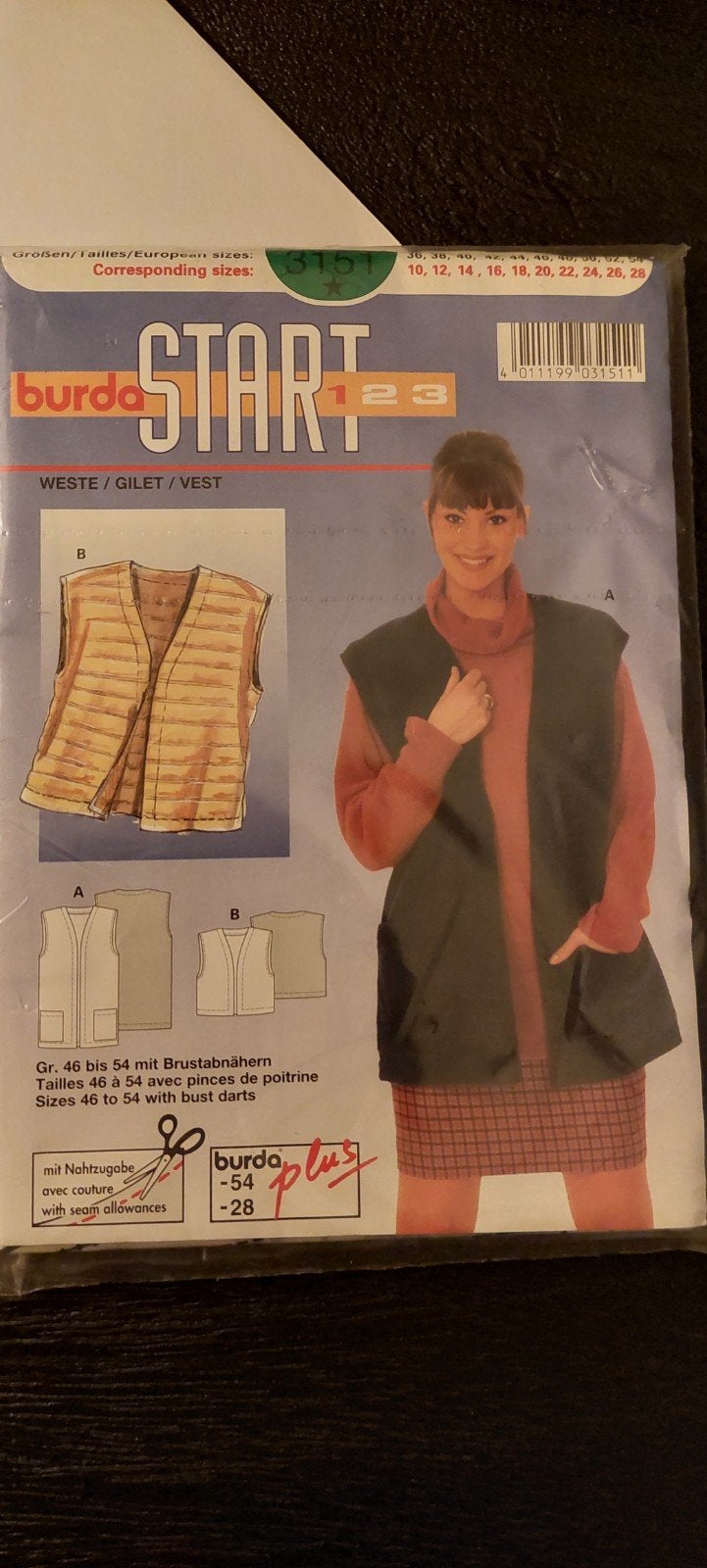 BROCANT BURDA NAAIPATROON DAMES GILET / VEST, Ophalen of Verzenden, Vrouw, Burda