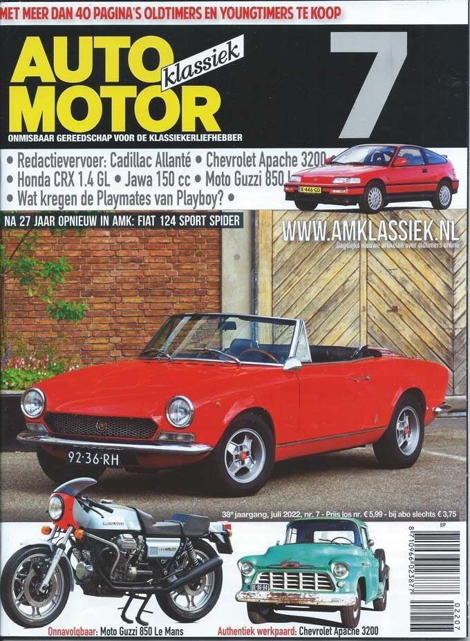 AMK 7 2022 : Fiat 124 Sport Spider - Honda CRX - Cadillac, Ophalen of Verzenden, Gelezen, Algemeen