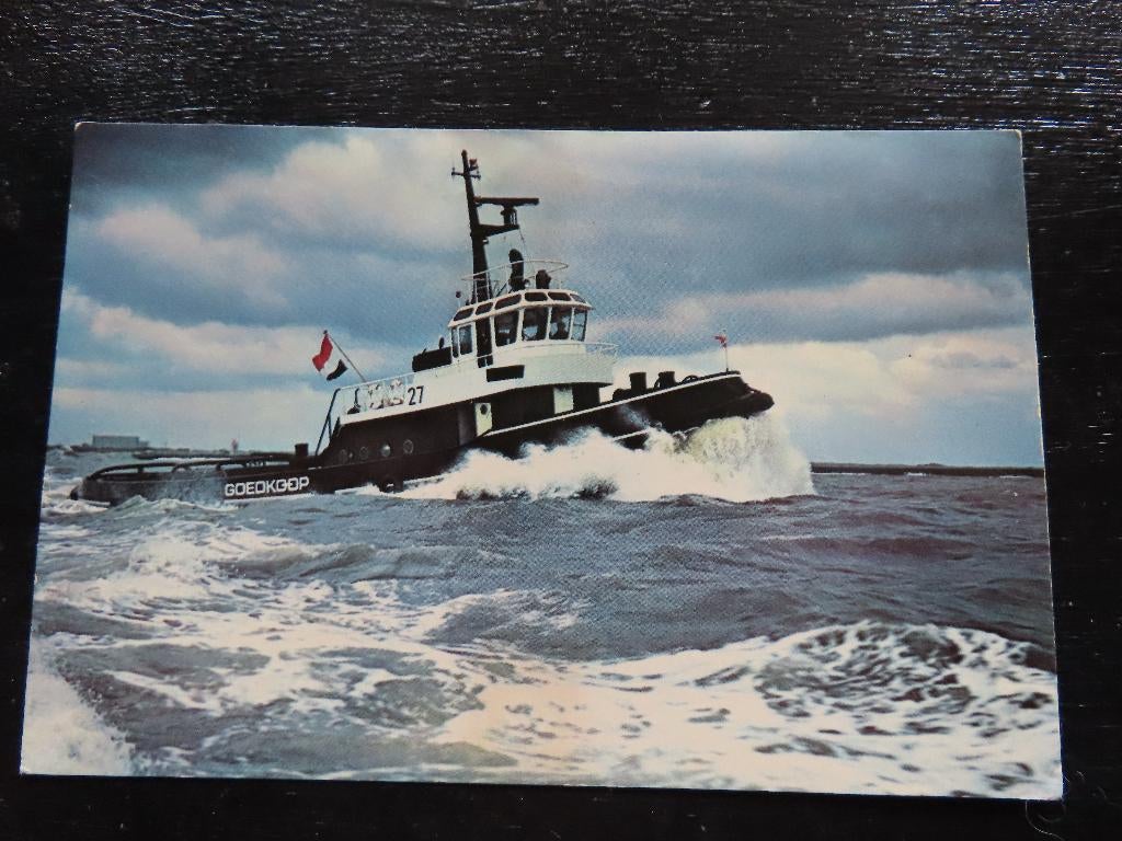 ansichtkaart sleepboot "Hendrik P. Goedkoop nr 27", Ophalen of Verzenden, Motorboot, Kaart, Foto of Prent