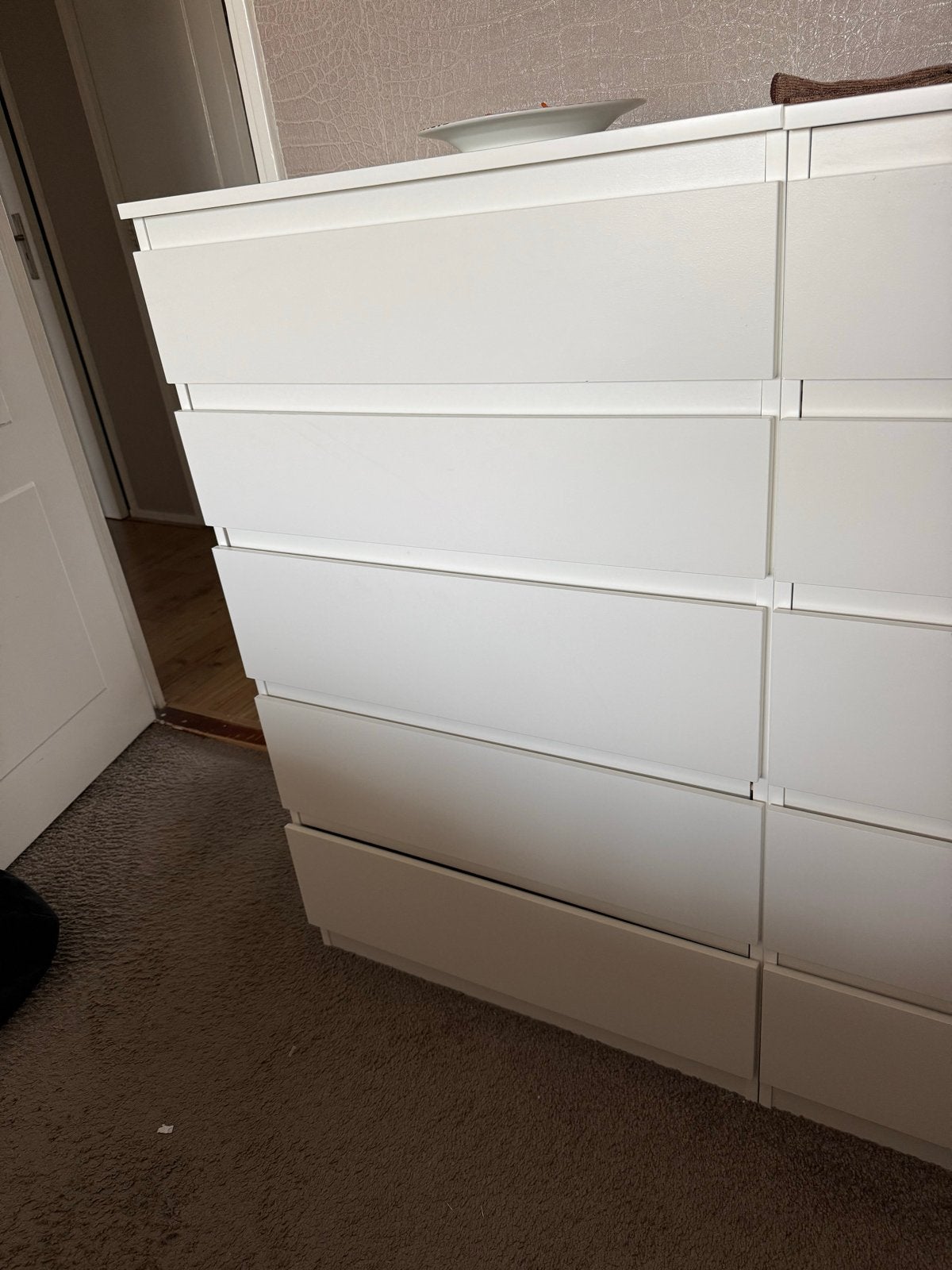 Malm ikea Witte ladekast met 5 laden, 5 laden of meer, 100 tot 150 cm, Zo goed als nieuw, 25 tot 50 cm