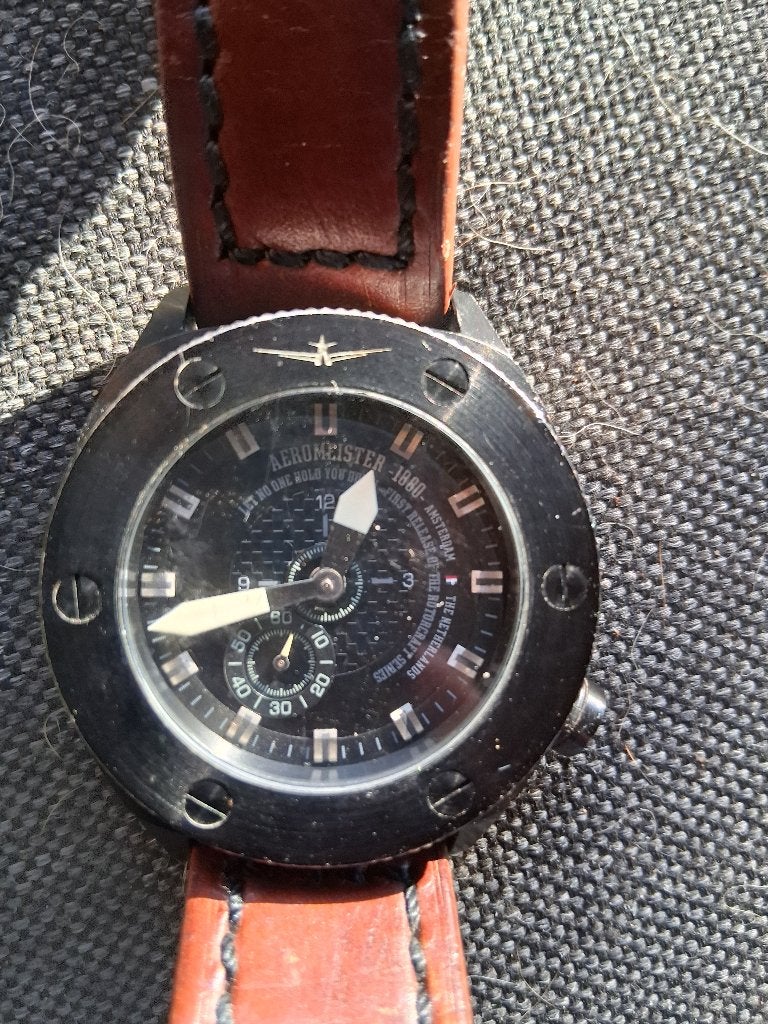 Aeromaster horloge, Sieraden, Tassen en Uiterlijk, Overige merken, Leer, Staal, Polshorloge