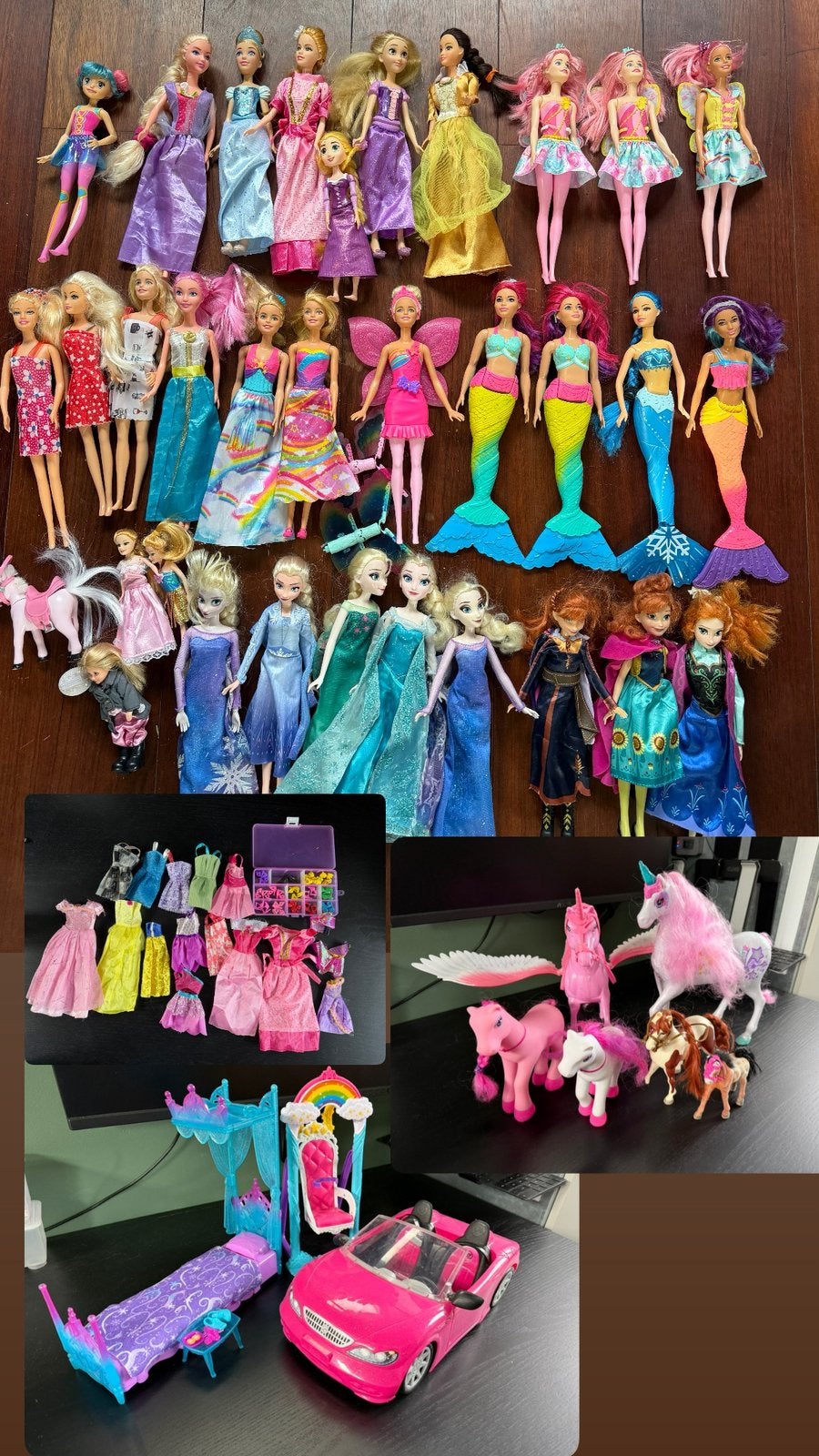 Barbies met auto, bed, schommel en accessoires, Ophalen, Gebruikt, Toebehoren