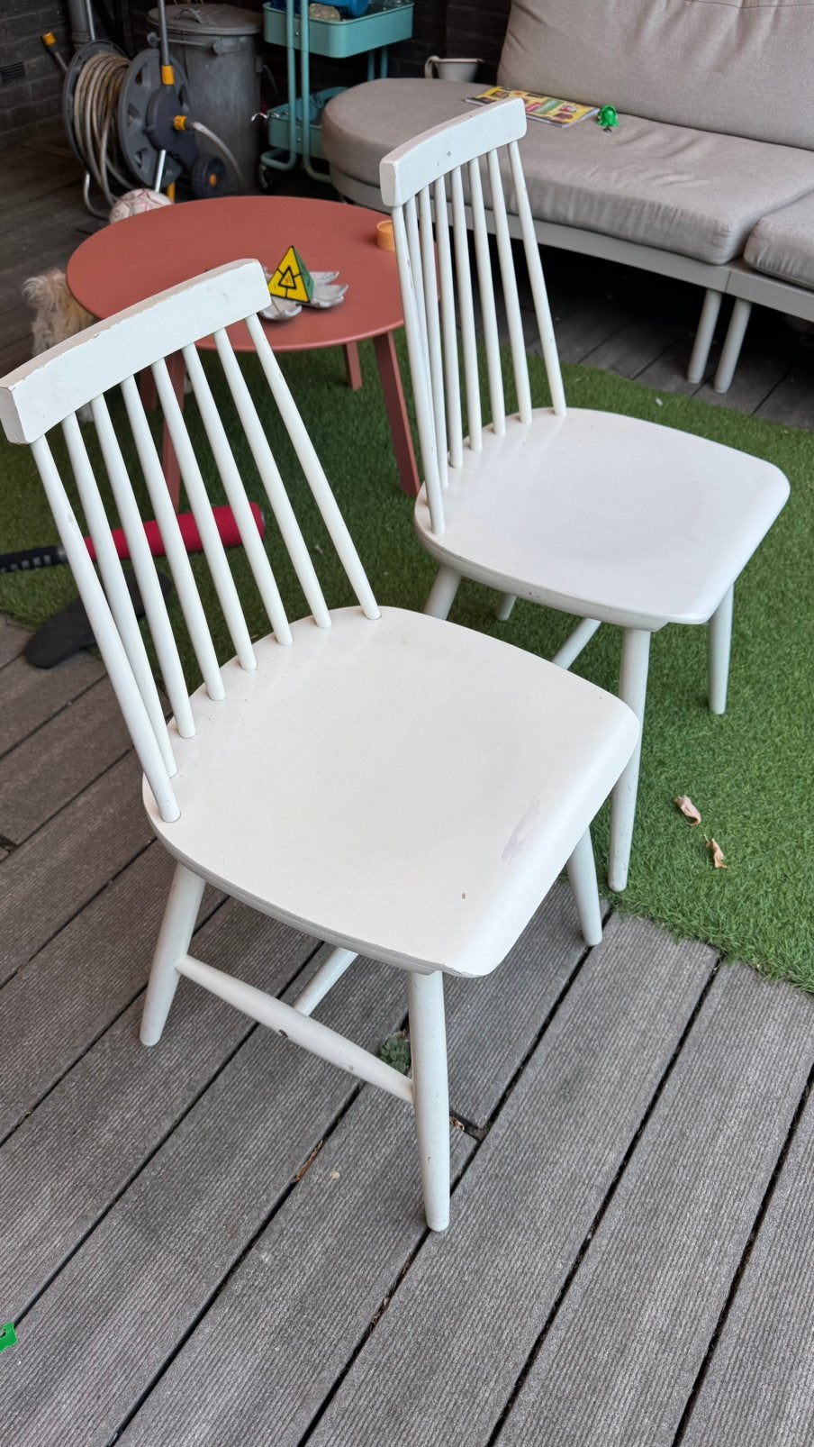 2x spijlen stoel, Ophalen, Gebruikt, Wit, Twee