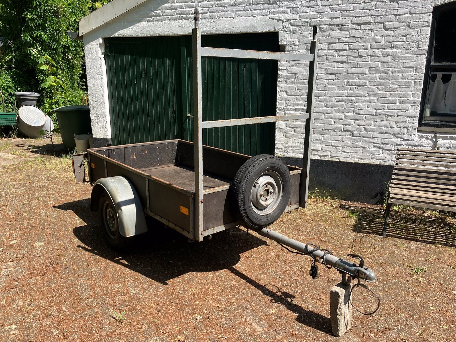 Degelijke aanhanger 750 kg ongeremd 1,95 x 1,09 meter, Ophalen, Gebruikt
