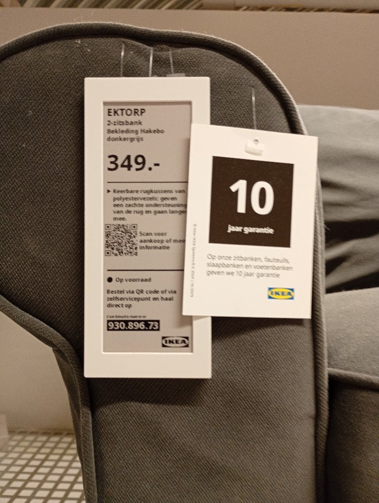 IKEA EKTORP 2-zitsbank - Donkergrijs, Ophalen, Modern, Comfortabel, Gebruikt, 150 tot 200 cm