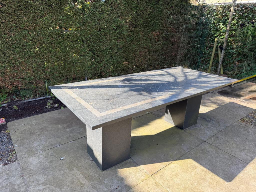 granieten tuin tafel, Ophalen of Verzenden, Gebruikt, Rechthoekig, Overige materialen