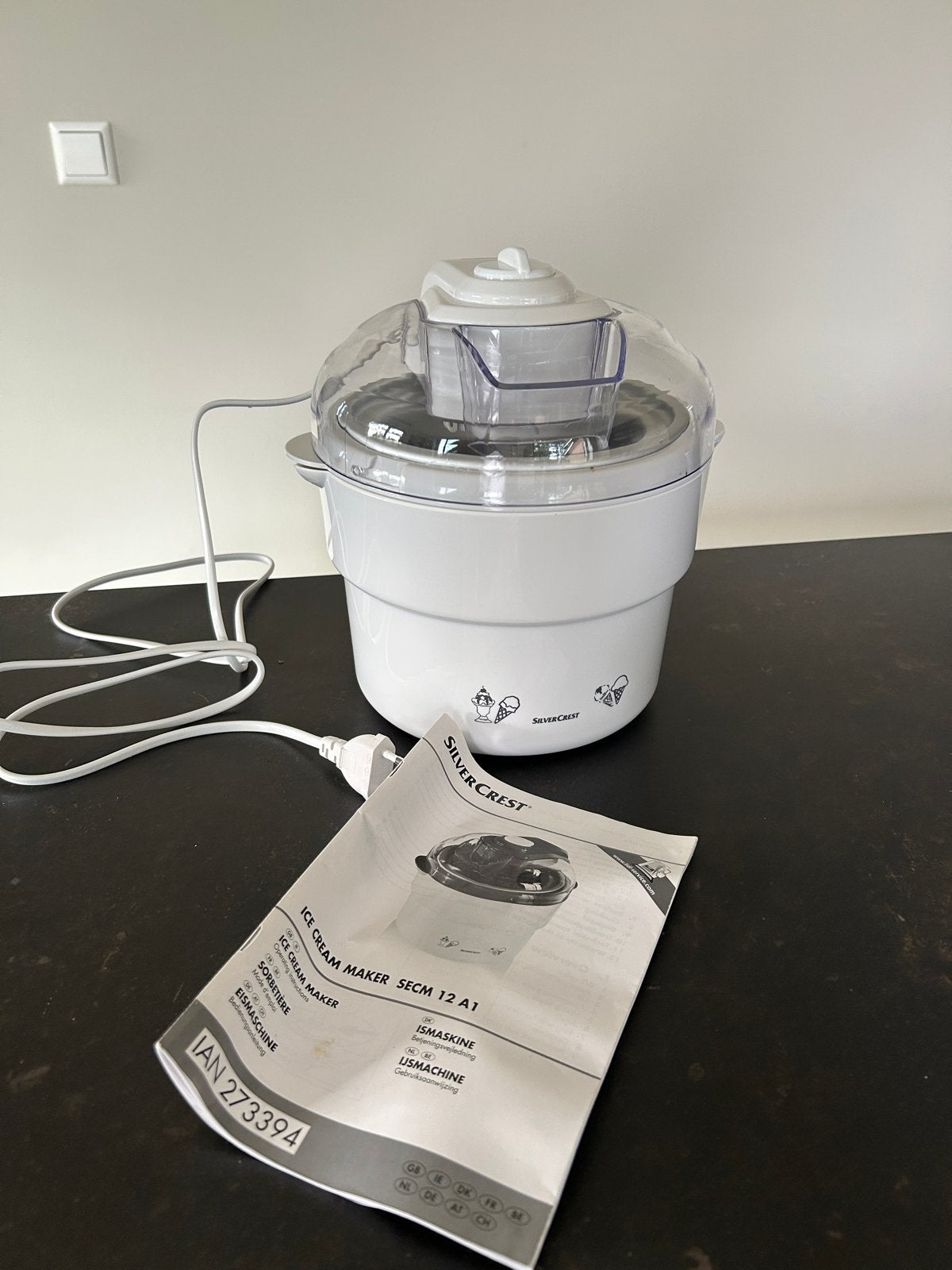 SilverCrest IJsmachine - Maak zelf heerlijk ijs!, Witgoed en Apparatuur, IJsmachines, Zo goed als nieuw, Koelelement, Ophalen