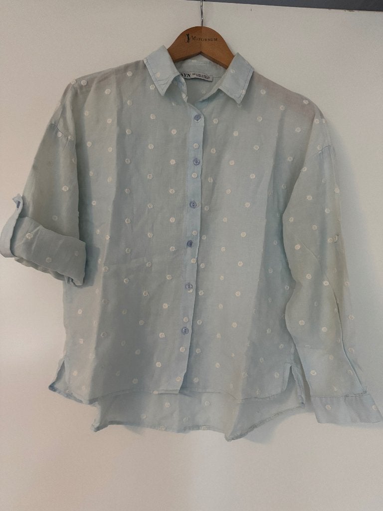 blouse, Ophalen, Zo goed als nieuw, Maat 36 (S), Blauw