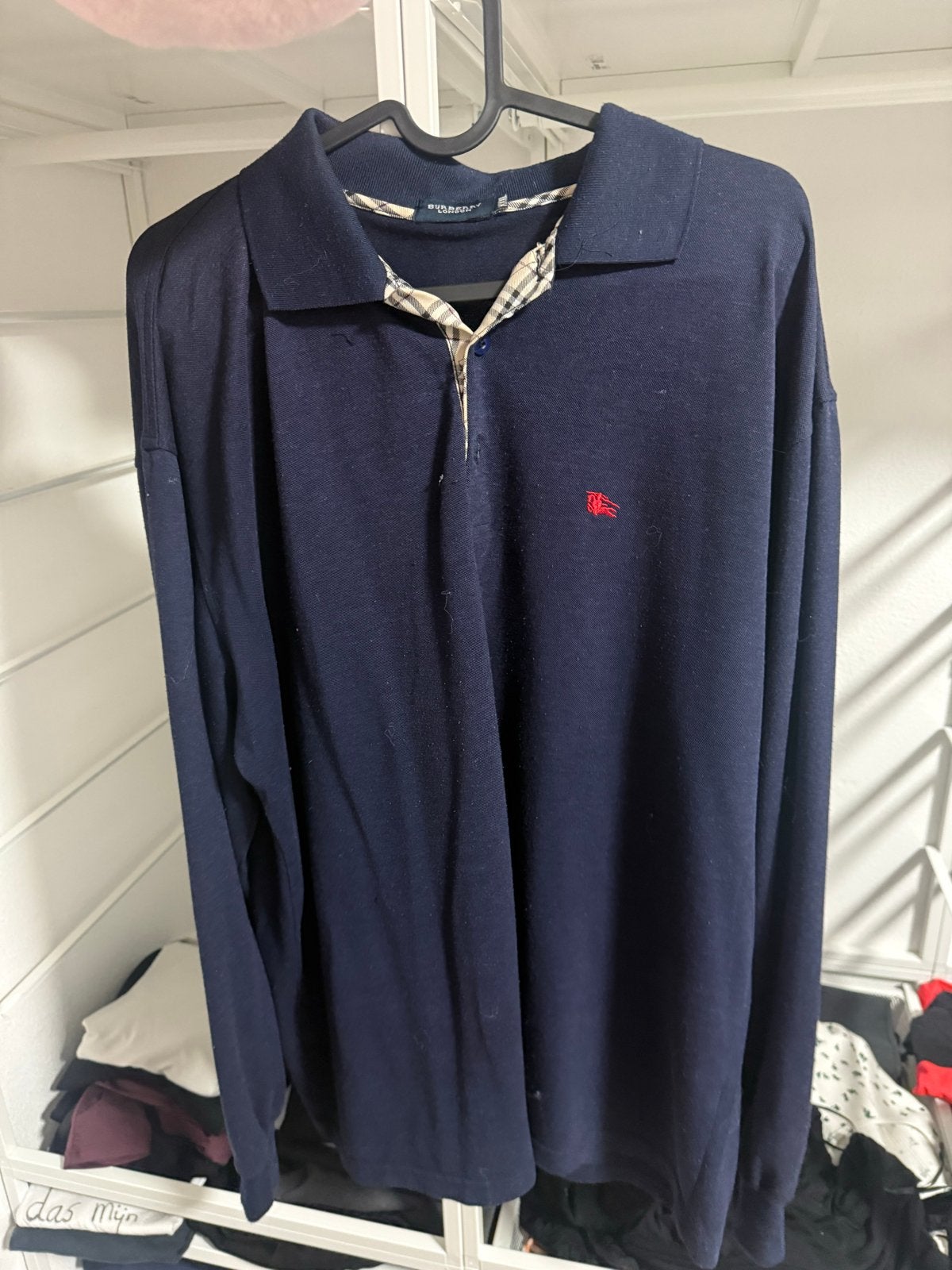 Burberry London Polo Shirt XXL - Donkerblauw, Kleding | Heren, Ophalen of Verzenden, Gedragen, Maat 56/58 (XL), Blauw