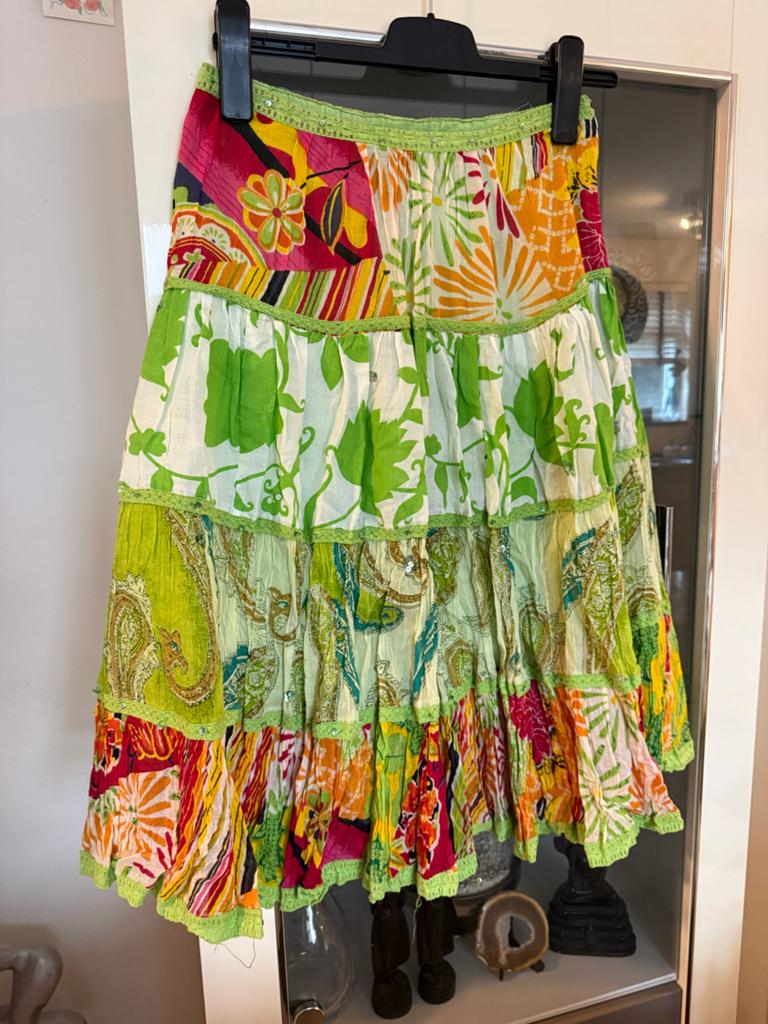 Ambika vrolijke patchwork rok maat S, Ophalen of Verzenden, Zo goed als nieuw, Maat 36 (S), Boven de knie