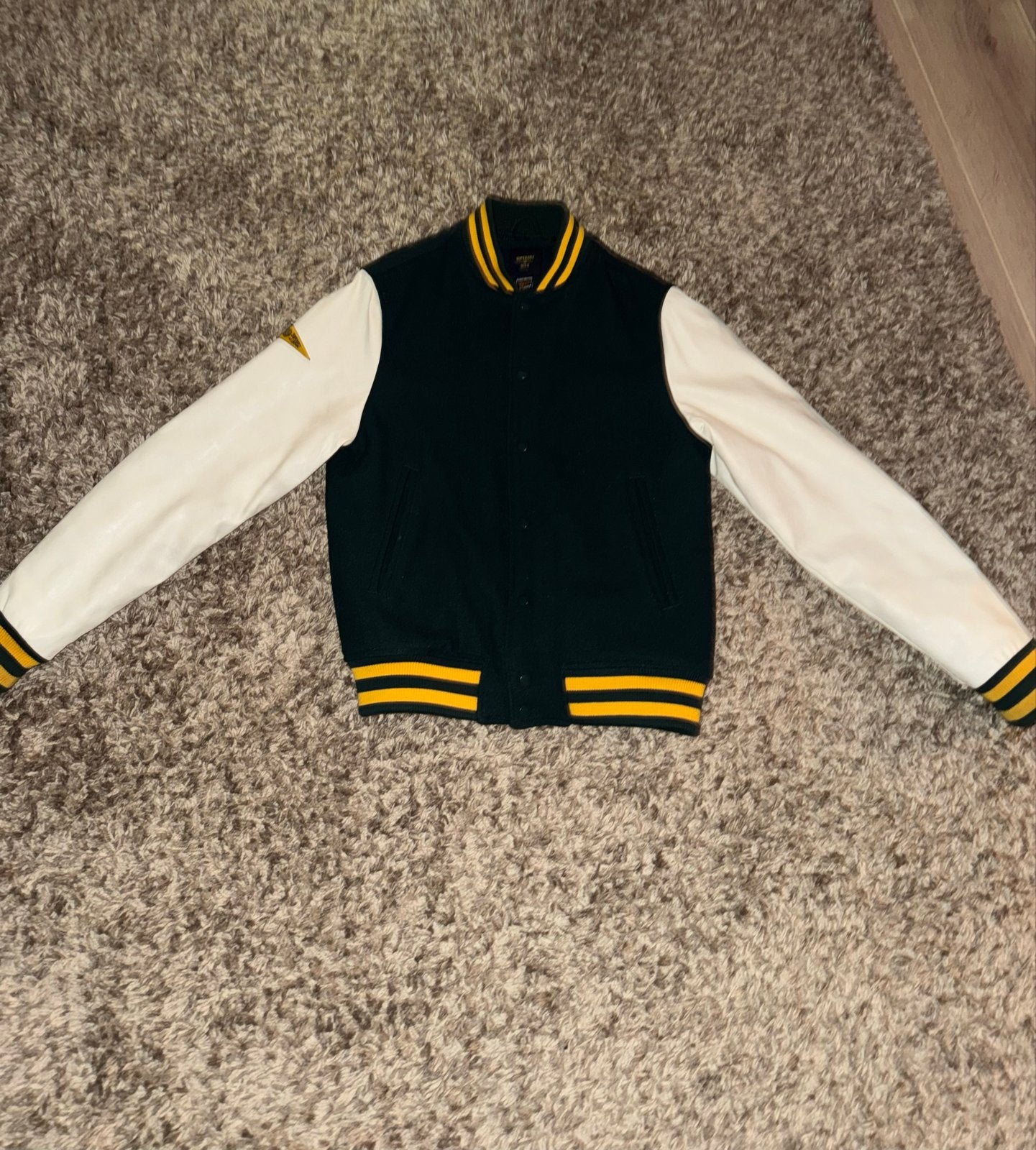 Superdry Baseball Jacket - Groen/Crème, Ophalen of Verzenden, Gedragen, Maat 48/50 (M), Meerkleurig