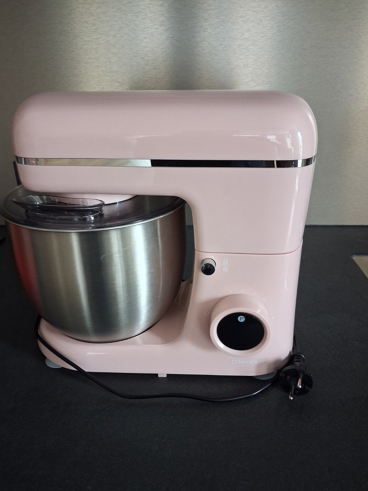 Silvercrest Roze Keukenmachine met RVS Kom en Accessoires, 4 liter of meer, Ophalen, Zo goed als nieuw, 3 snelheden of meer