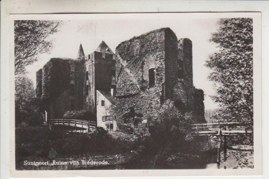 Santpoort, Ruïne van Brederode, Ophalen of Verzenden, 1940 tot 1960, Gelopen, Noord-Holland