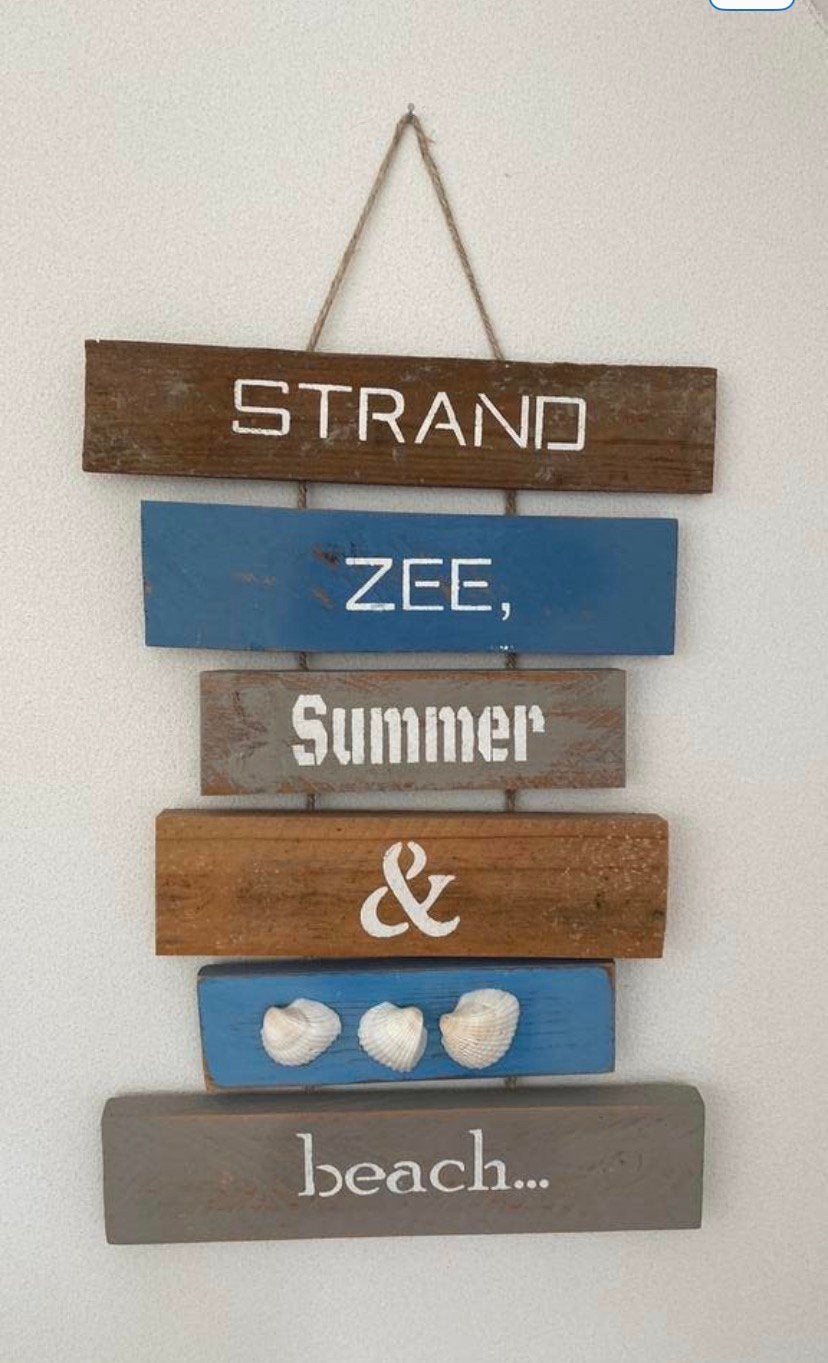 Tekstbord zomer hout, Ophalen, Nieuw