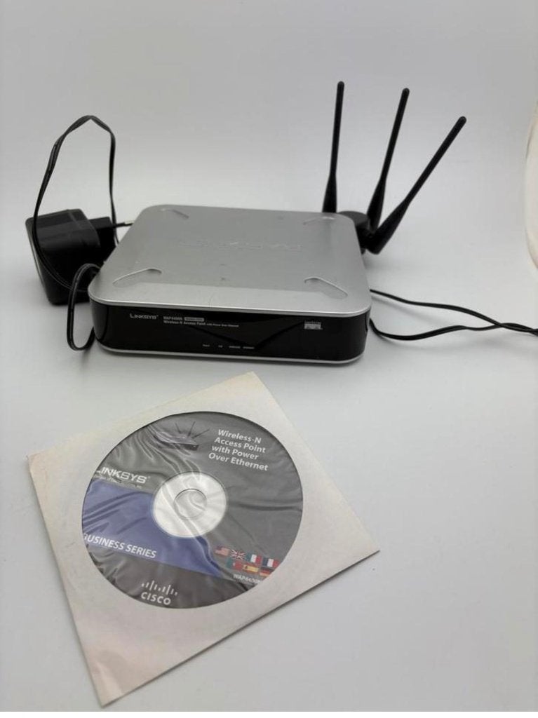 Linksys WAP4400N Wireless-N Access Point PoE + adapter, Computers en Software, Ophalen of Verzenden, Gebruikt, Linksys