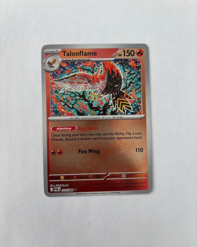 Pokemon Talonflame 014/088 POR reverse holo, Ophalen of Verzenden, Nieuw, Losse kaart, Foil