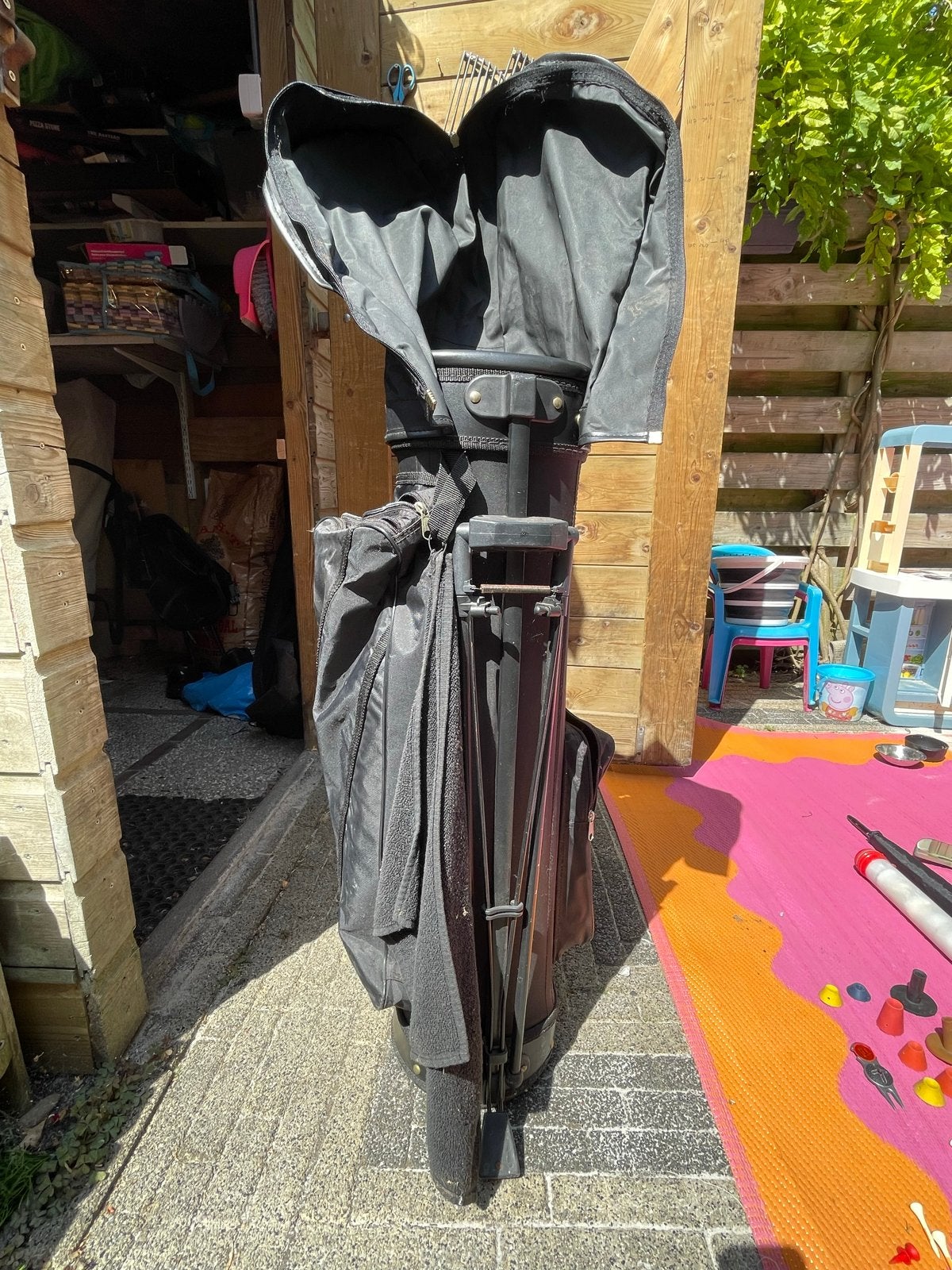 Complete golfset: golftas, trolley, clubs en accessoires, Ophalen, Gebruikt, Set, Overige merken