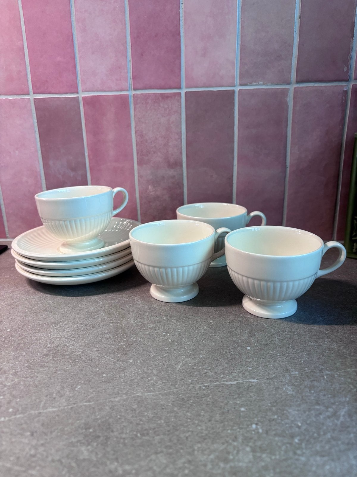 4x Wedgwood Edme kop en schotel, Ophalen of Verzenden