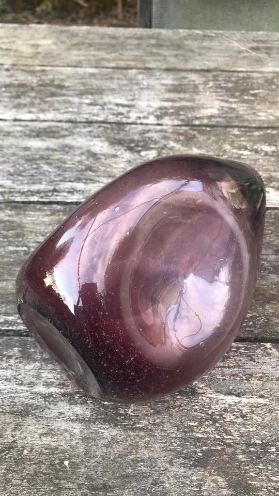 Handgeblazen vaas aubergine, Huis en Inrichting, Woonaccessoires | Vazen, Overige kleuren, Ophalen of Verzenden, Minder dan 50 cm