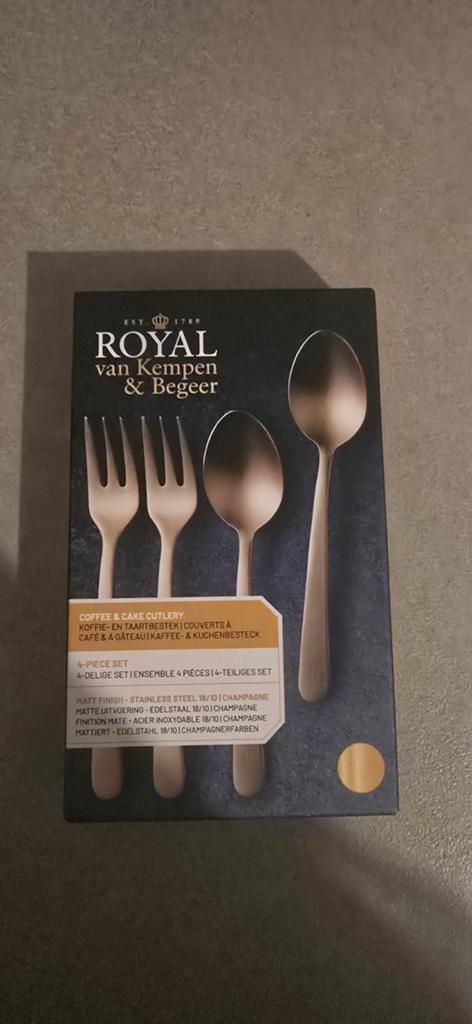 Royal van Kempen & Begeer Koffie/Taartbestekset 4-delig, Huis en Inrichting, Ophalen of Verzenden, Nieuw, Rvs of Chroom, Bestekset
