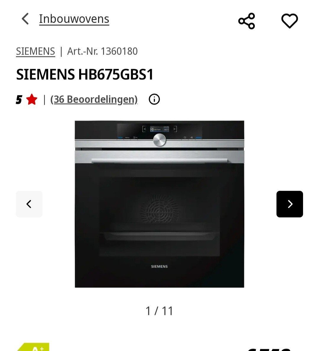 Siemens iQ700 HB675GBS1/40 inbouwoven – pyrolyse, Witgoed en Apparatuur, Ophalen, Gebruikt, Siemens, Heteluchtoven