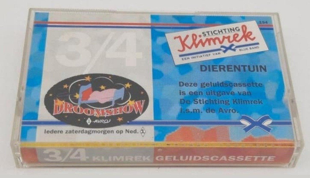 Klimrek Droomshow Dierentuin Cassette bandje Blue Band, Cd's en Dvd's, Cassettebandjes, Kinderen en Jeugd, 1 bandje, Ophalen of Verzenden