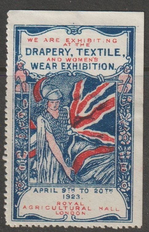 Groot Brittannië cinderella Drapery Textile Exhibition 1923, Ophalen of Verzenden, Postfris