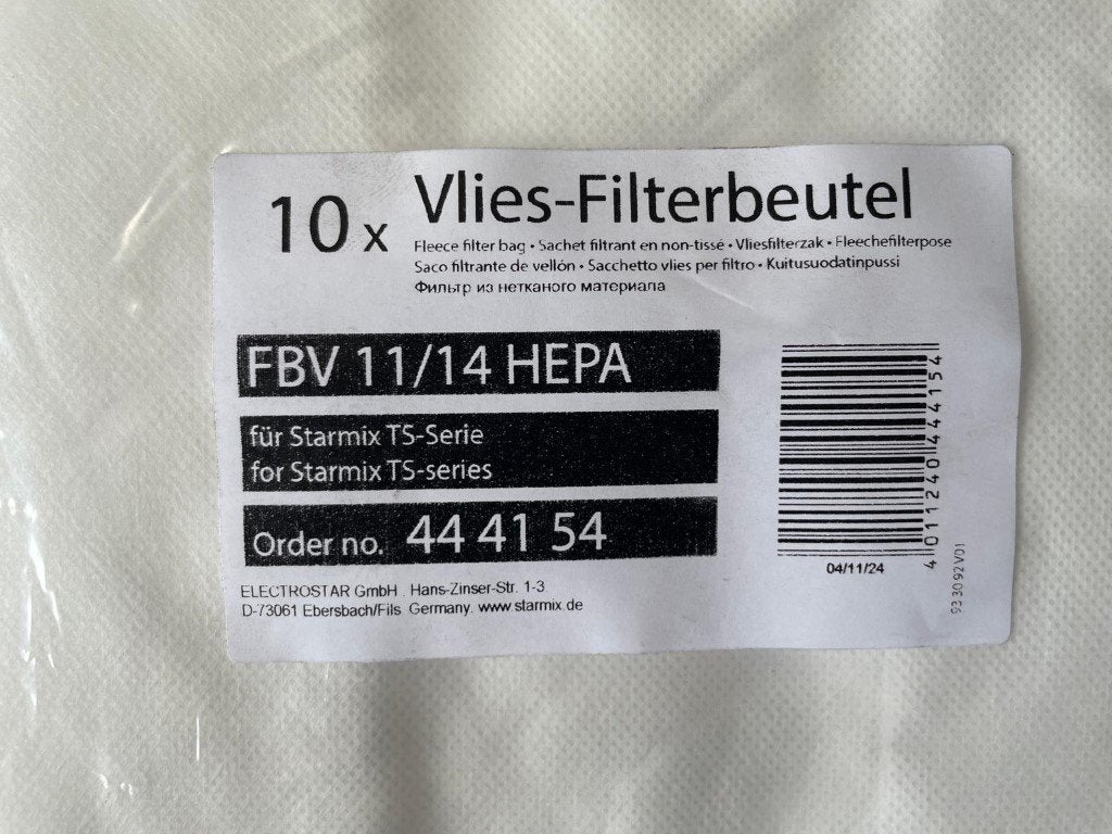 Starmix 444154, 10x Vlies stofzuigerzakken FBV11/14Hepa, Starmix, Nieuw, Ophalen of Verzenden, /