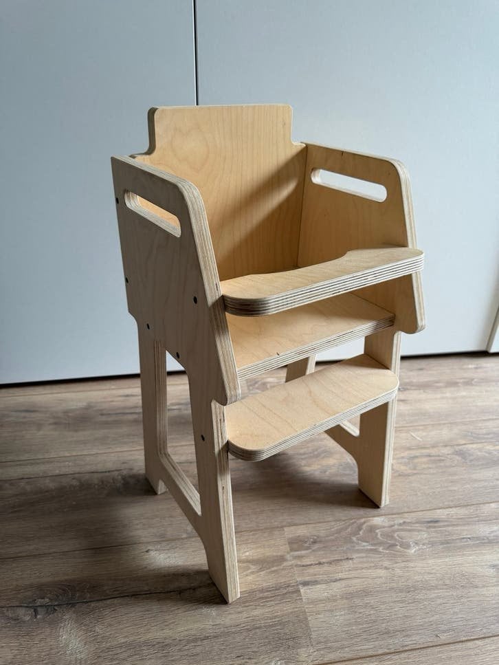 Houten poppenstoel, Ophalen, Gebruikt, Babypop