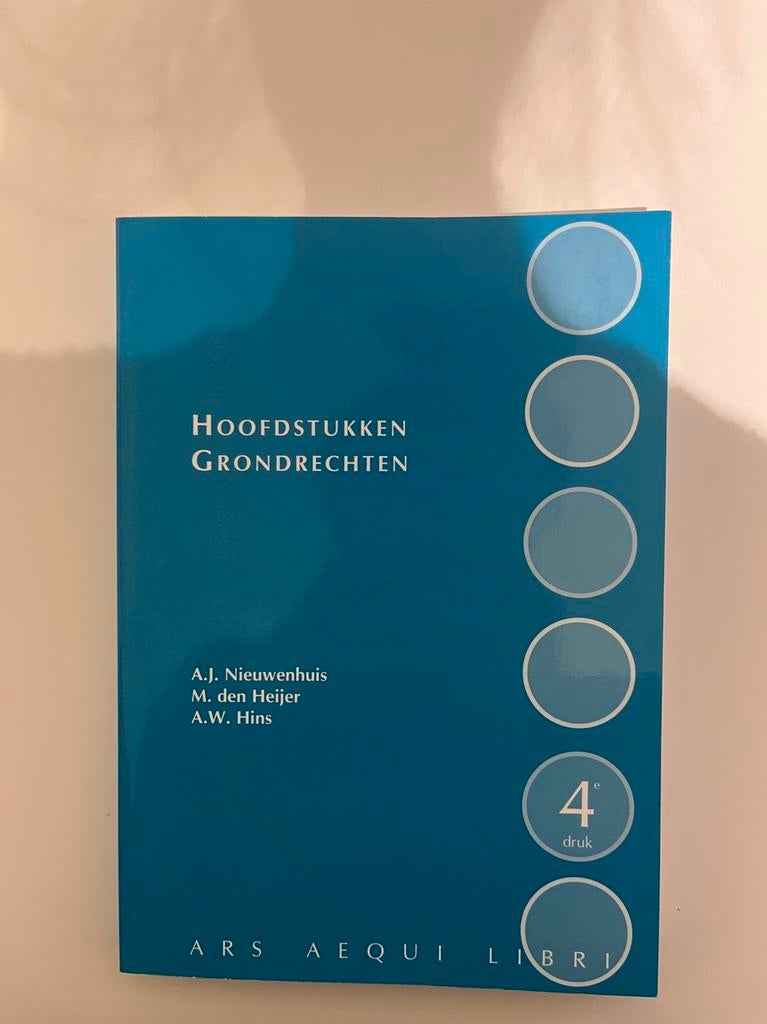 Hoofdstukken grondrechten / Ars Aequi Handboeken 4e druk, Boeken, Studieboeken en Cursussen, Ophalen of Verzenden, Beta, Zo goed als nieuw