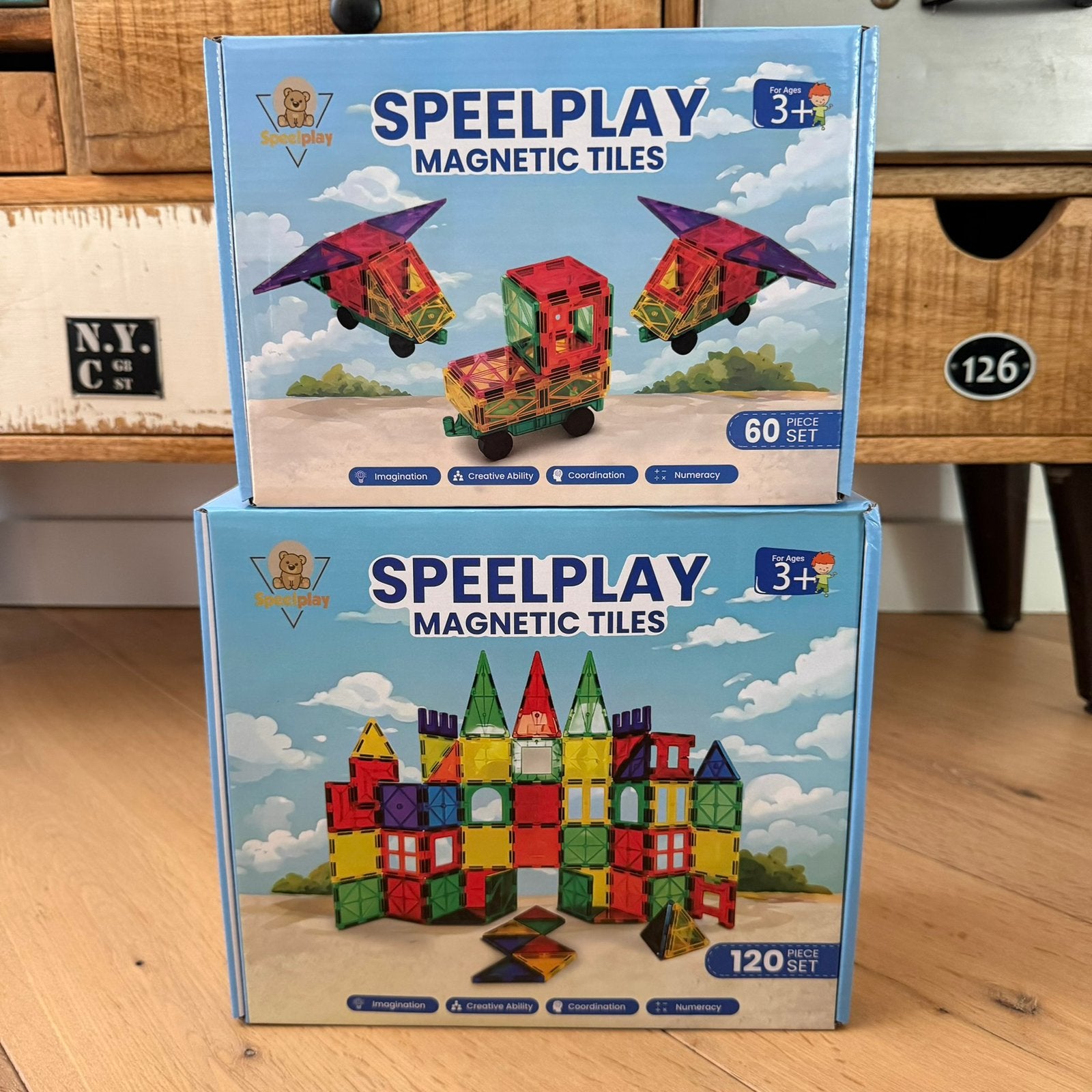 Magnetic Tiles 180 stuks XL | Magnetische bouwstenen, Overige merken, Info@speelplay.com, Nieuw, 7006TL