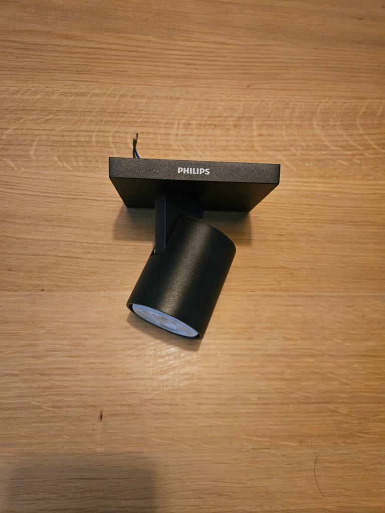 Philips Runner Plafondspot/Wandspot Zwart GU10, Ophalen, Zo goed als nieuw, Plafondspot of Wandspot