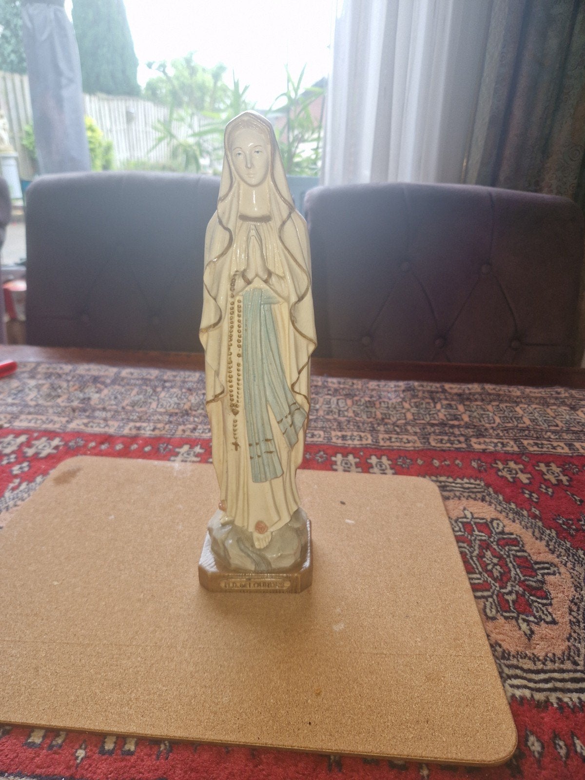 Vintage Mariabeeld van onze lieve vrouw van Lourdes 32 cm, Ophalen of Verzenden